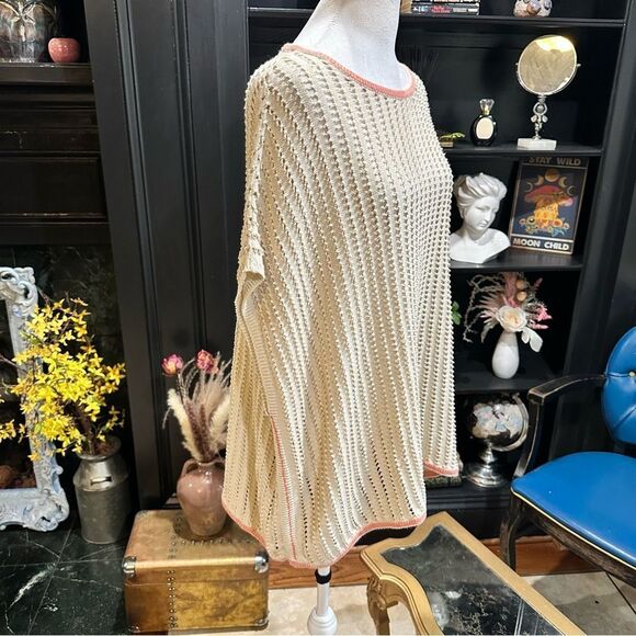 Manos Del Uruguay Cream Open Knit Sweater Size Large - Picture 10 of 12